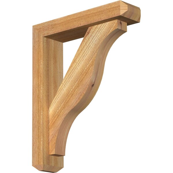 Ekena Millwork Funston Craftsman Rough Sawn Bracket w/ Offset Brace, Western Red Cedar, 4"W x 16"D x 20"H BKT0402X16X20FST04RWR - main